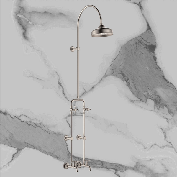 Fienza Lillian Exposed Rail Shower And Bath Set Brushed Nickel