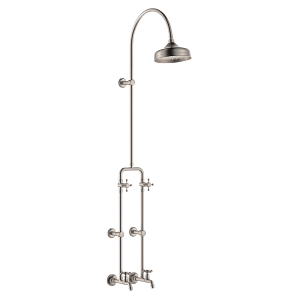 Fienza Lillian Exposed Rail Shower And Bath Set Brushed Nickel