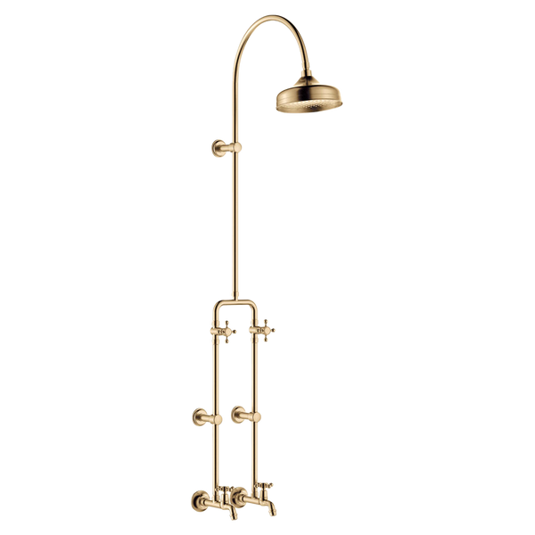 Fienza Lillian Exposed Rail Shower And Bath Set Urban Brass