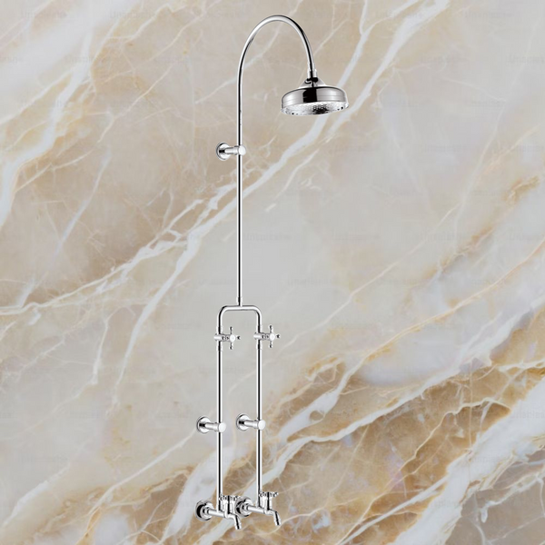 Fienza Lillian Exposed Rail Shower And Bath Set Chrome