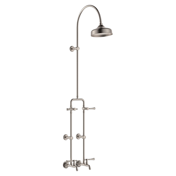 Fienza Lillian Lever Exposed Rail Shower And Bath Set Brushed Nickel