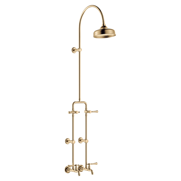 Fienza Lillian Lever Exposed Rail Shower And Bath Set Urban Brass