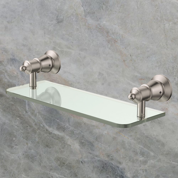 Fienza Lillian Glass Shelf Brushed Nickel