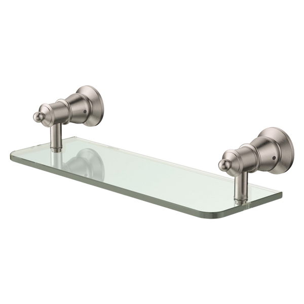 Fienza Lillian Glass Shelf Brushed Nickel