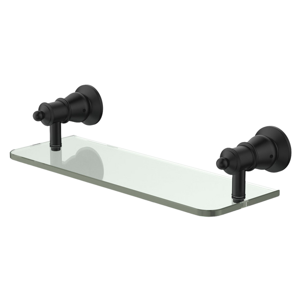 Fienza Lillian Glass Shelf Matte Black