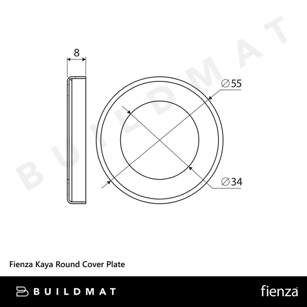 Fienza Kaya Round Cover Plate Brushed Nickel
