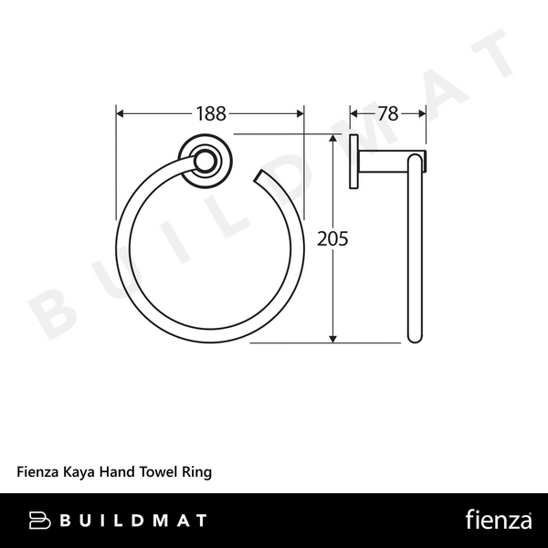 Fienza Kaya Hand Towel Ring Brushed Nickel