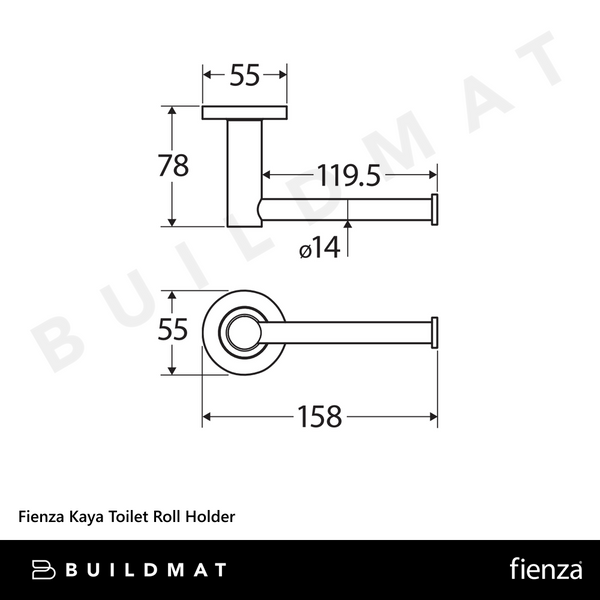 Fienza Kaya Toilet Roll Holder Brushed Nickel