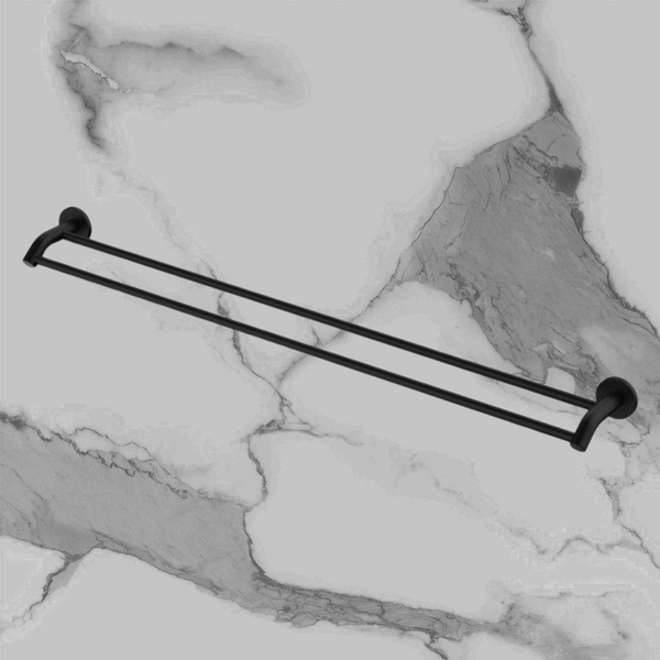 Fienza Kaya Double Towel Rail 900mm Matte Black