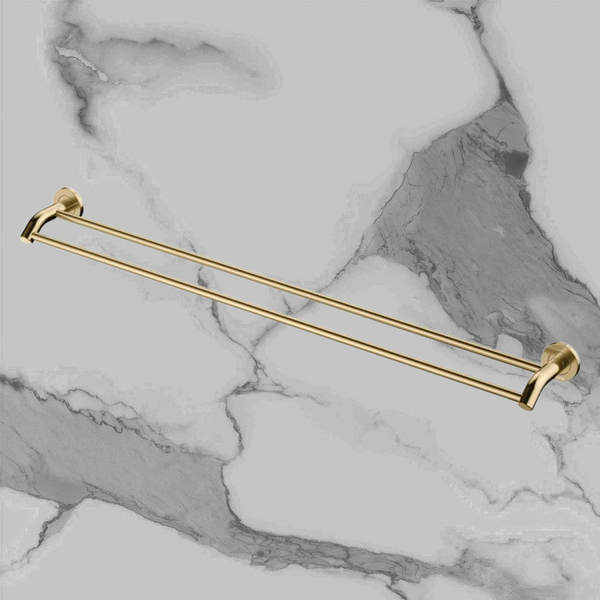 Fienza Kaya Double Towel Rail 900mm Urban Brass