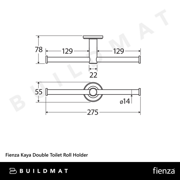 Fienza Kaya Double Toilet Roll Holder Brushed Nickel