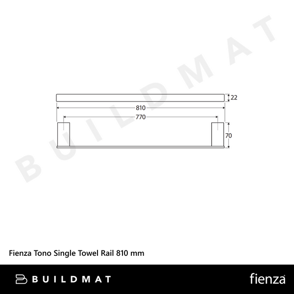 Fienza Tono Single Towel Rail 810 mm Urban Brass