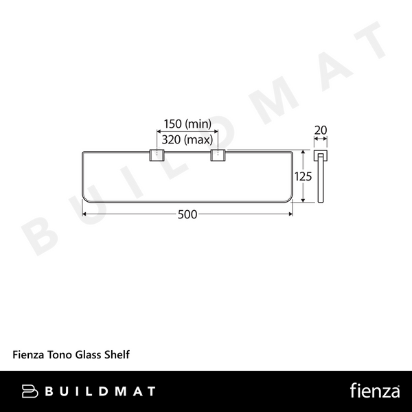 Fienza Tono Glass Shelf Urban Brass