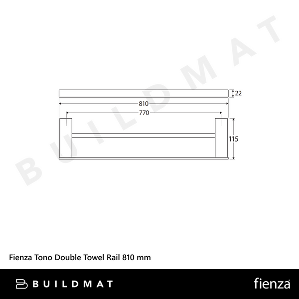 Fienza Tono Double Towel Rail 810 mm Urban Brass