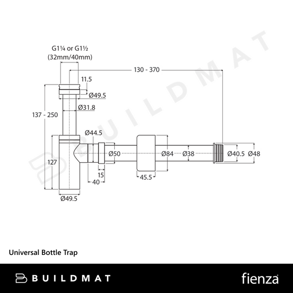 Fienza Universal Bottle Trap Matte White