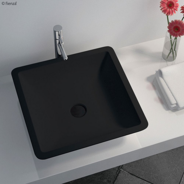 Fienza Classique 420mm Solid Surface Above Counter Basin Matte Black