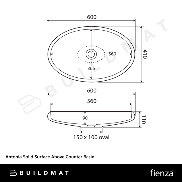 Fienza Antonia Solid Surface Above Counter Basin