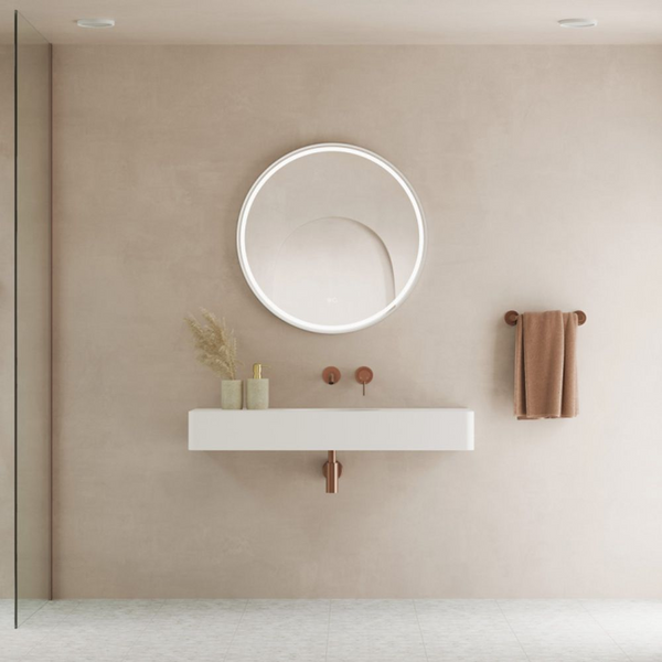 Fienza Encanto 1000mm Solid Surface Wall Hung Basin with Overflow Matte White