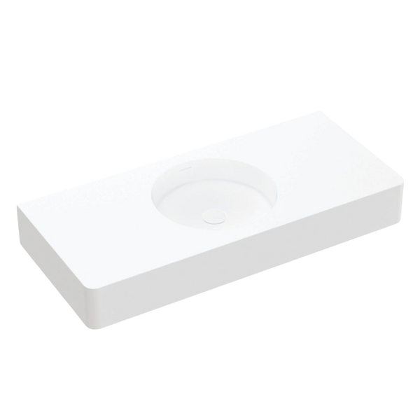 Fienza Encanto 1000mm Solid Surface Wall Hung Basin with Overflow Matte White