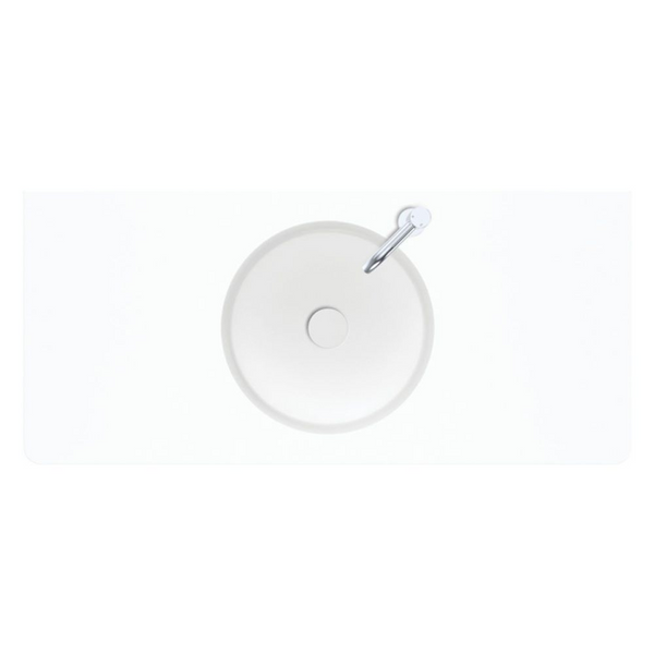 Fienza Encanto 1000mm Solid Surface Wall Hung Basin with Overflow 1 Tap Hole Matte White