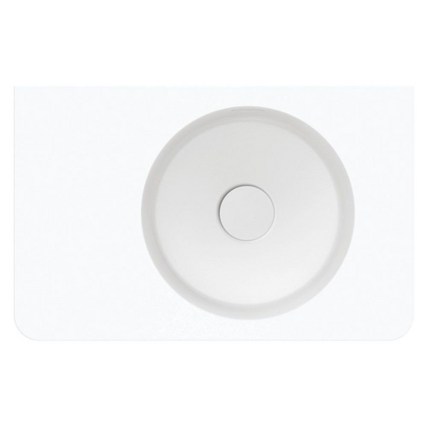 Fienza Encanto 470mm Solid Surface Wall Hung Basin with Overflow Matte White