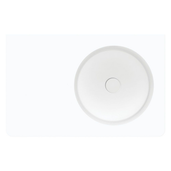 Fienza Encanto 700mm Solid Surface Wall Hung Right Bowl Basin with Overflow Matte White