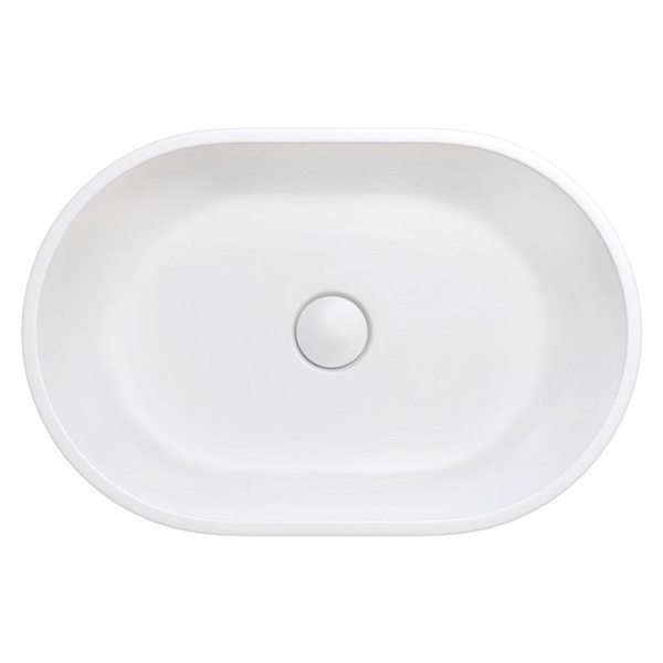 Fienza Nero Solid Surface Above Counter Basin Matte White