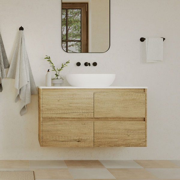 Fienza Nero Solid Surface Above Counter Basin Matte White