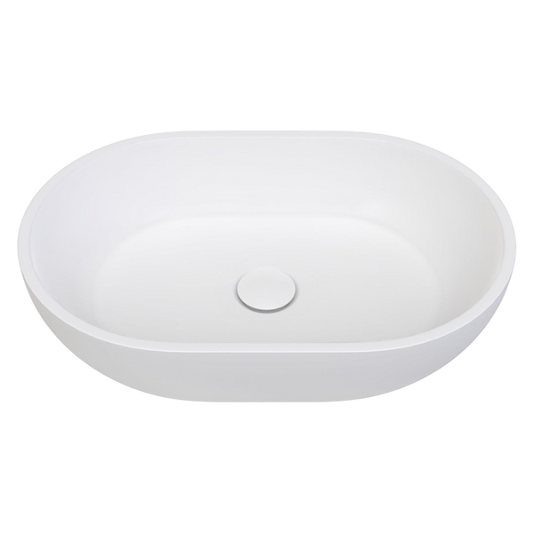 Fienza Nero Solid Surface Above Counter Basin Matte White