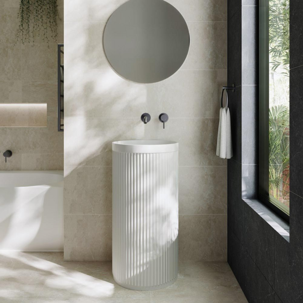 Fienza Minka Solid Surface Freestanding Basin Matte White