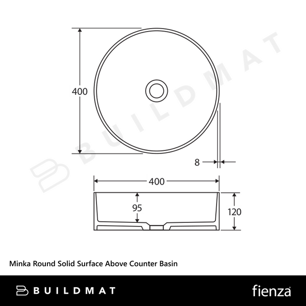 Fienza Minka Round Solid Surface Above Counter Basin Forest