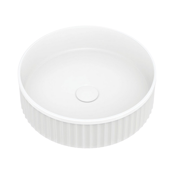 Fienza Minka Round Solid Surface Above Counter Basin Matte White