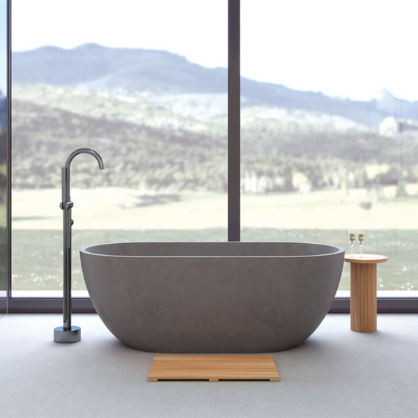 Fienza Jada 1500mm Concrete Freestanding Bath Warm Grey