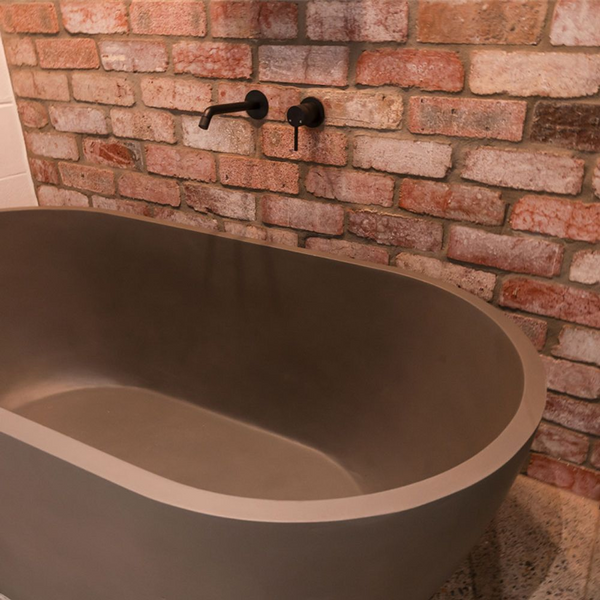 Fienza Jada 1500mm Concrete Freestanding Bath Warm Grey