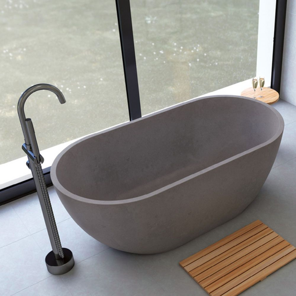 Fienza Jada 1500mm Concrete Freestanding Bath Warm Grey