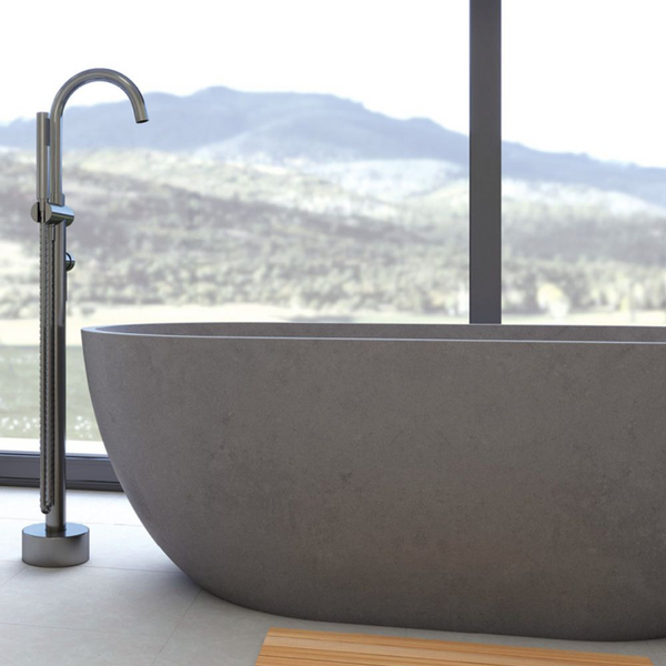 Fienza Jada 1500mm Concrete Freestanding Bath Warm Grey