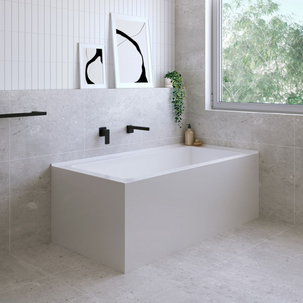 Fienza Sentor 1500mm Acrylic Left Hand Corner Bath Gloss White