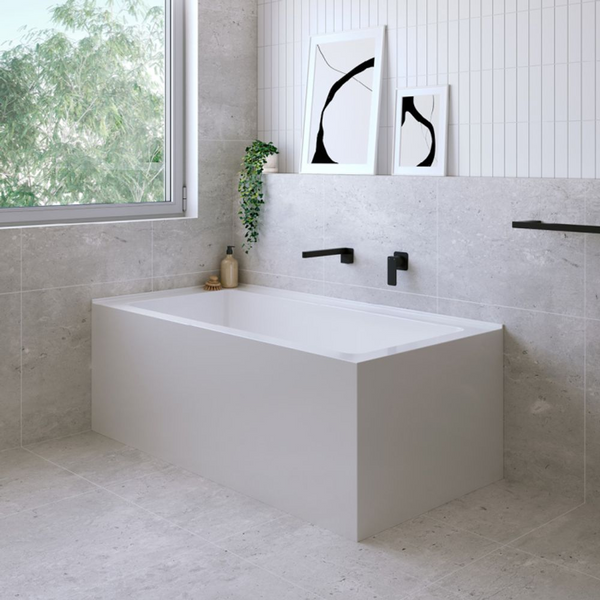 Fienza Sentor 1500mm Acrylic Right Hand Corner Bath Gloss White