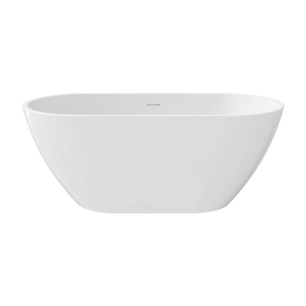 Fienza Koko 1500mm Freestanding Acrylic Bath with Overflow Gloss White