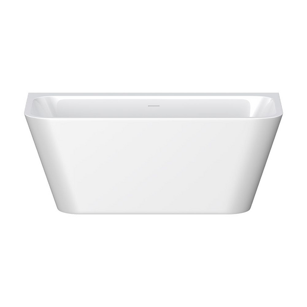Fienza Delta 1500mm Back To Wall Bath with Overflow Gloss White