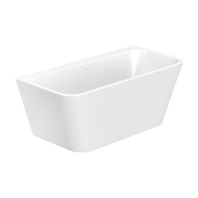 Fienza Delta 1500mm Back To Wall Bath with Overflow Gloss White