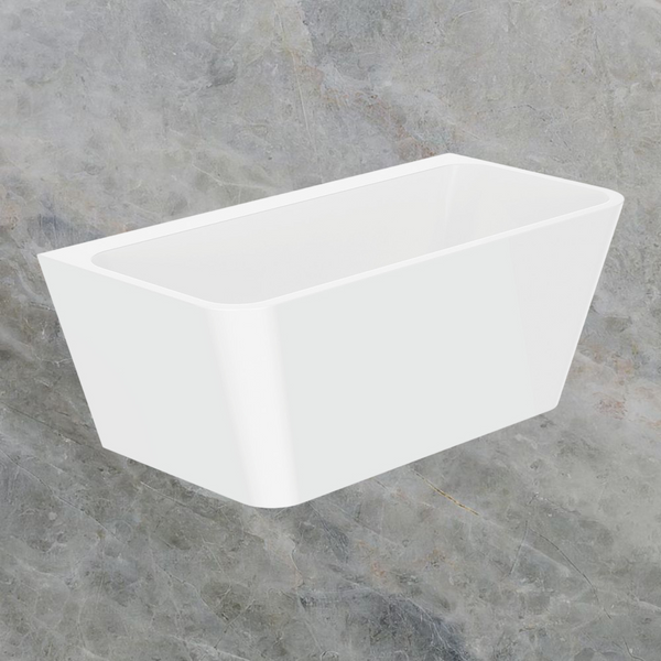 Fienza Delta Back To Wall Acrylic Bath 1500mm Gloss White