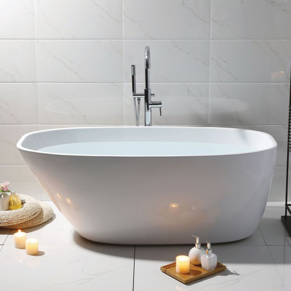 Fienza Athenia 1700mm Freestanding Oval Bath Gloss White