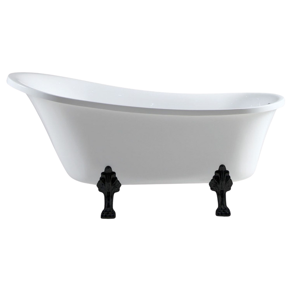 Fienza Clawfoot 1500mm Freestanding Bath with Overflow Gloss White