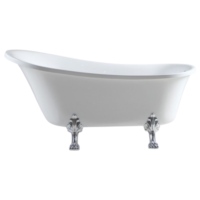Fienza Clawfoot 1500mm Freestanding Bath with Overflow Gloss White