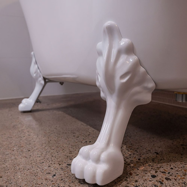 Fienza Clawfoot 1500mm Freestanding Bath with Overflow Gloss White