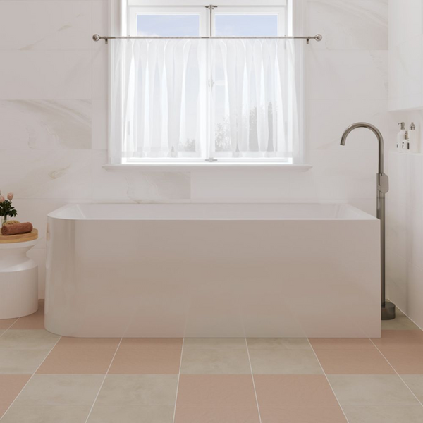Fienza Hustle 1700mm Multi Fit Acrylic Left Hand Corner Bath with Overflow Gloss White