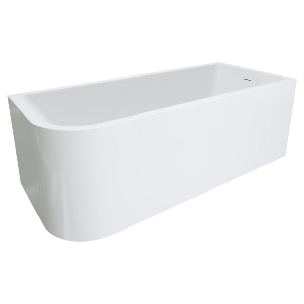 Fienza Hustle 1700mm Multi Fit Acrylic Left Hand Corner Bath with Overflow Gloss White