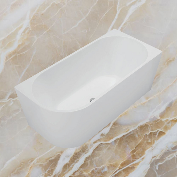 Fienza Isabella Left Hand Acrylic Corner Bath 1500mm Matte White
