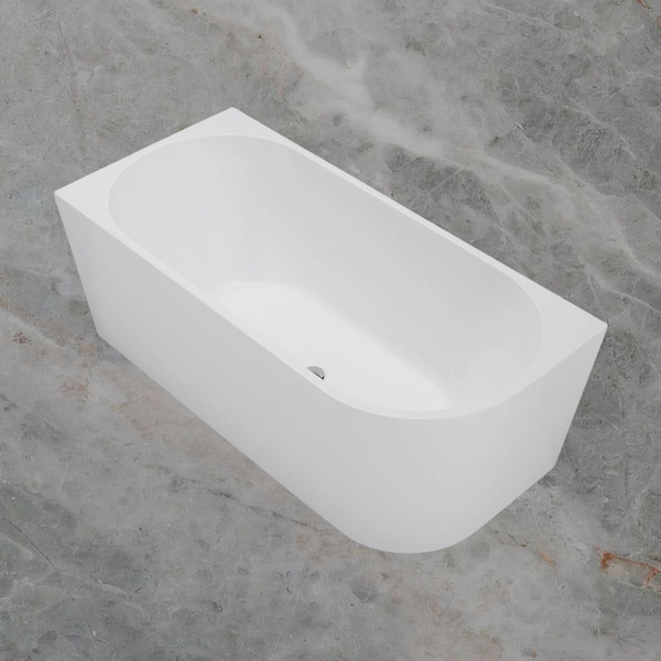 Fienza Isabella Right Hand Acrylic Corner Bath 1500mm Matte White